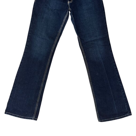 Wrangler Bootcut Juniors Plus Size Womens Jeans 13 14 34 Dark Wash Pockets Logo - Picture 4 of 8